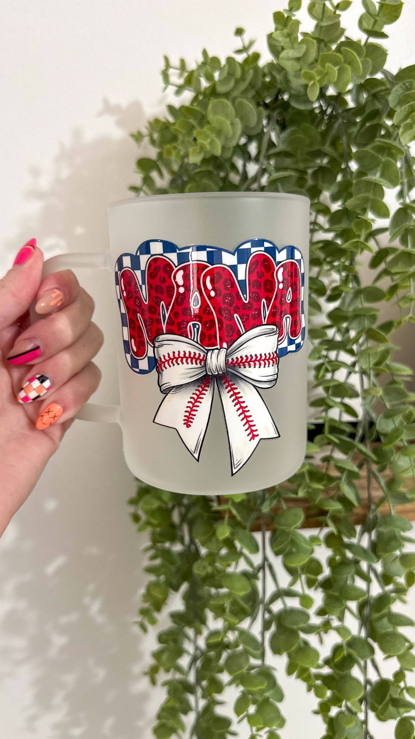 Mama Baseball Bow Coffee Mug