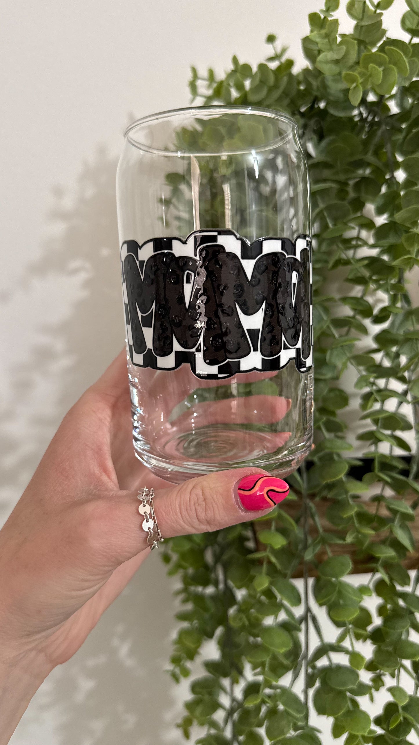 Mama Black Checkered Cup