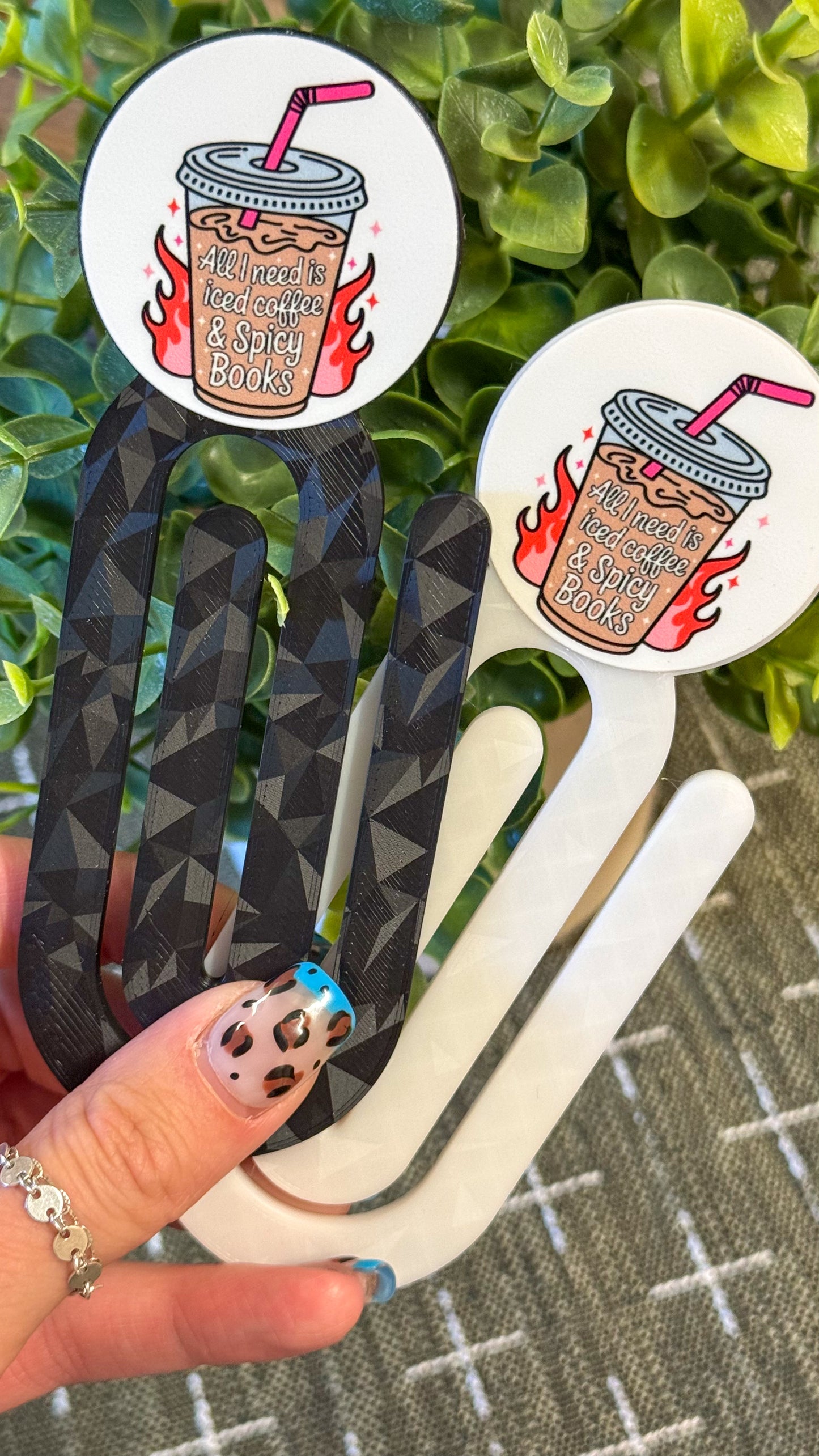 All I Need is Iced Coffee + Spicy Books Paperclip Bookmark