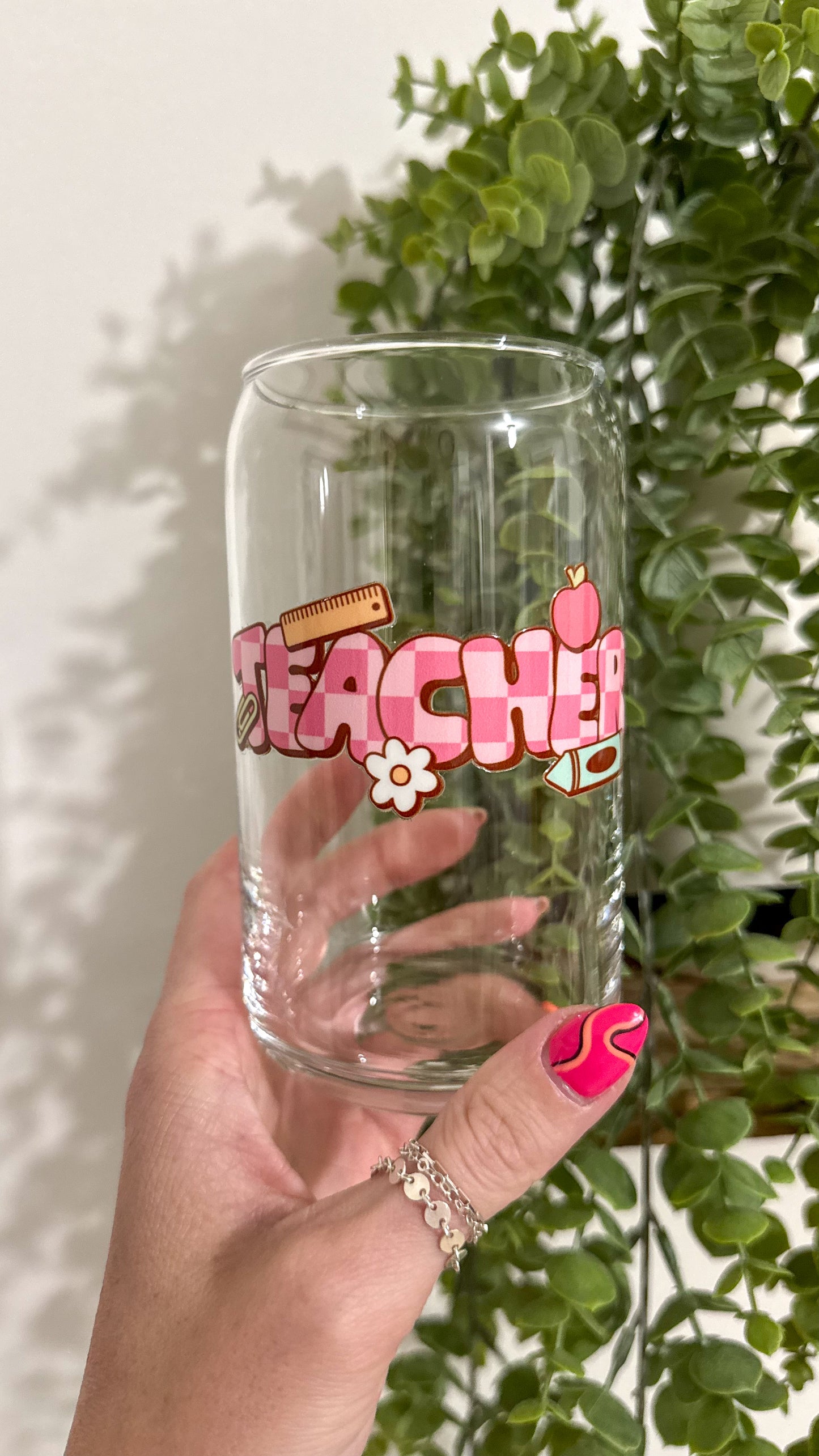 Teacher Pink Checker Cup