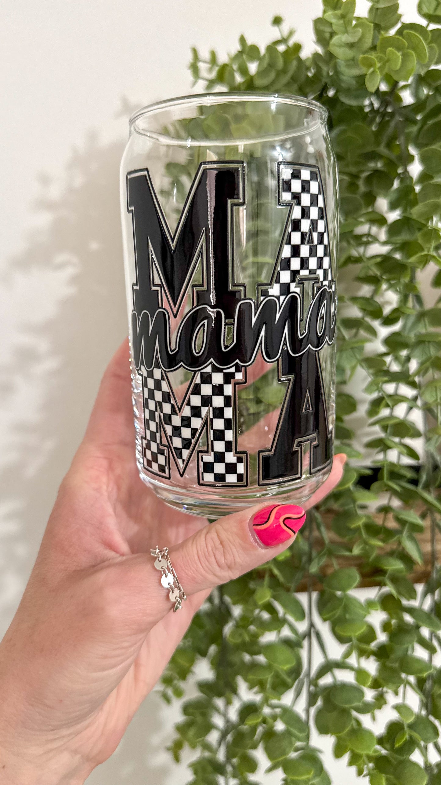 Mama x2 Black Checkered Cup