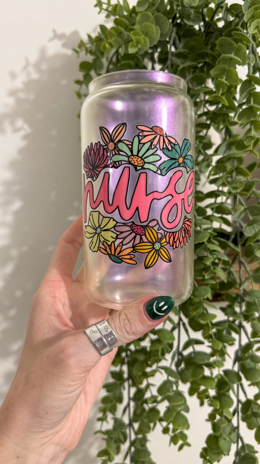 Floral Nurse Shimmer Cup