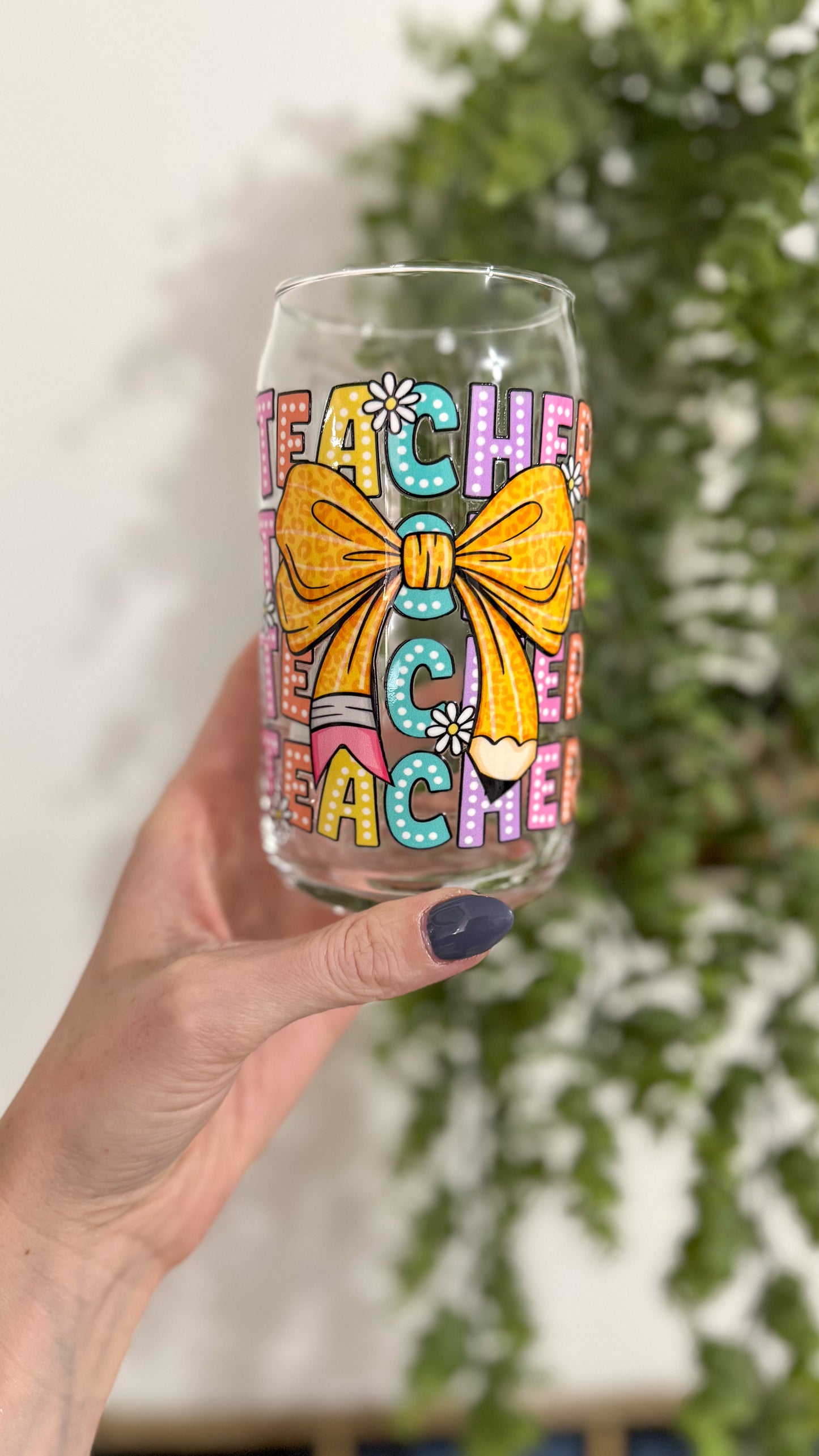 Teacher Yellow Bow Cup