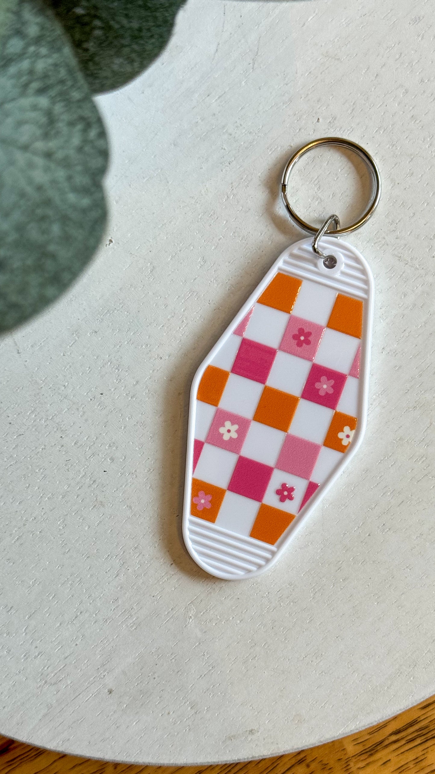 Bright Checkered Keychain