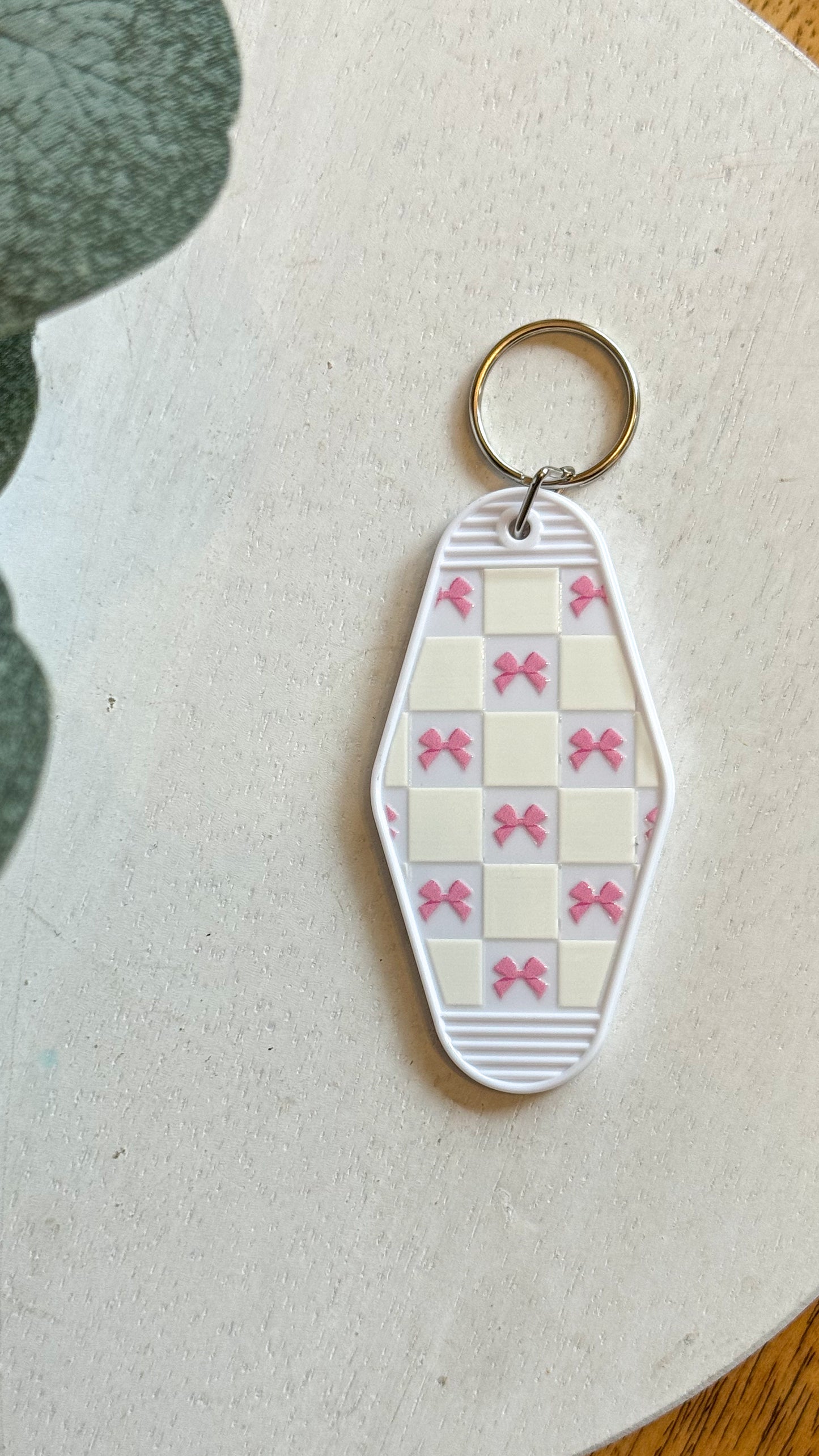 Checkered Bows Keychain