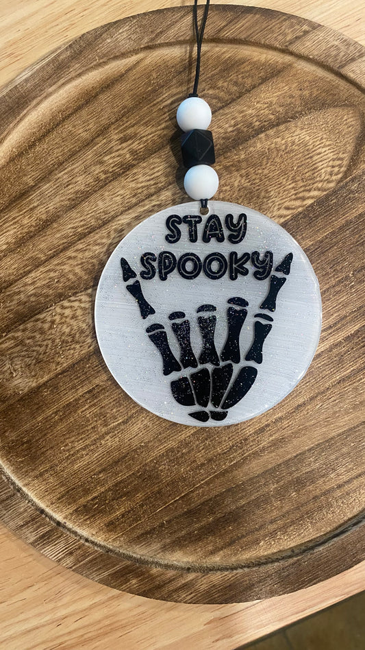 Stay Spooky Skeleton Car Charm