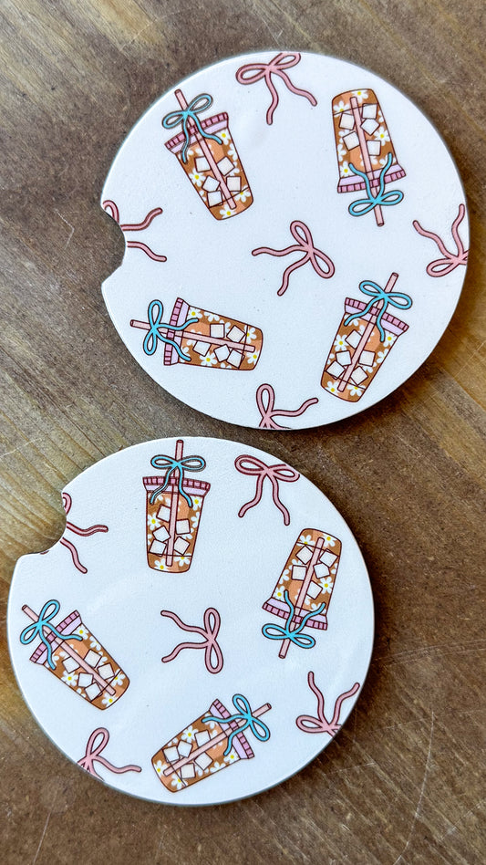 Iced Coffee + Bows Coaster