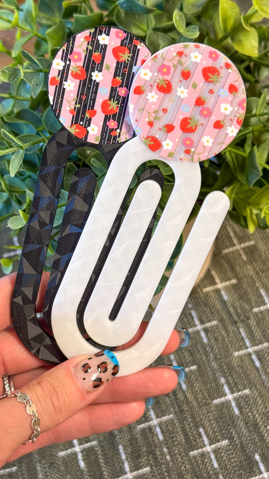 Strawberries + Stripes Paperclip Bookmark