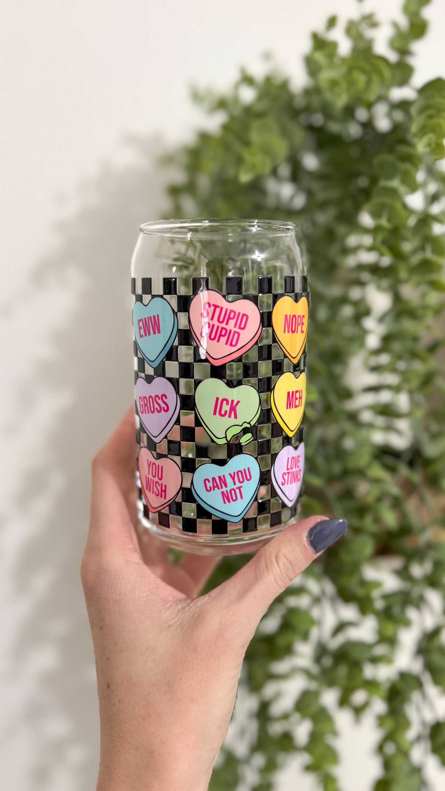 Anti-Valentines Candy Hearts Cup