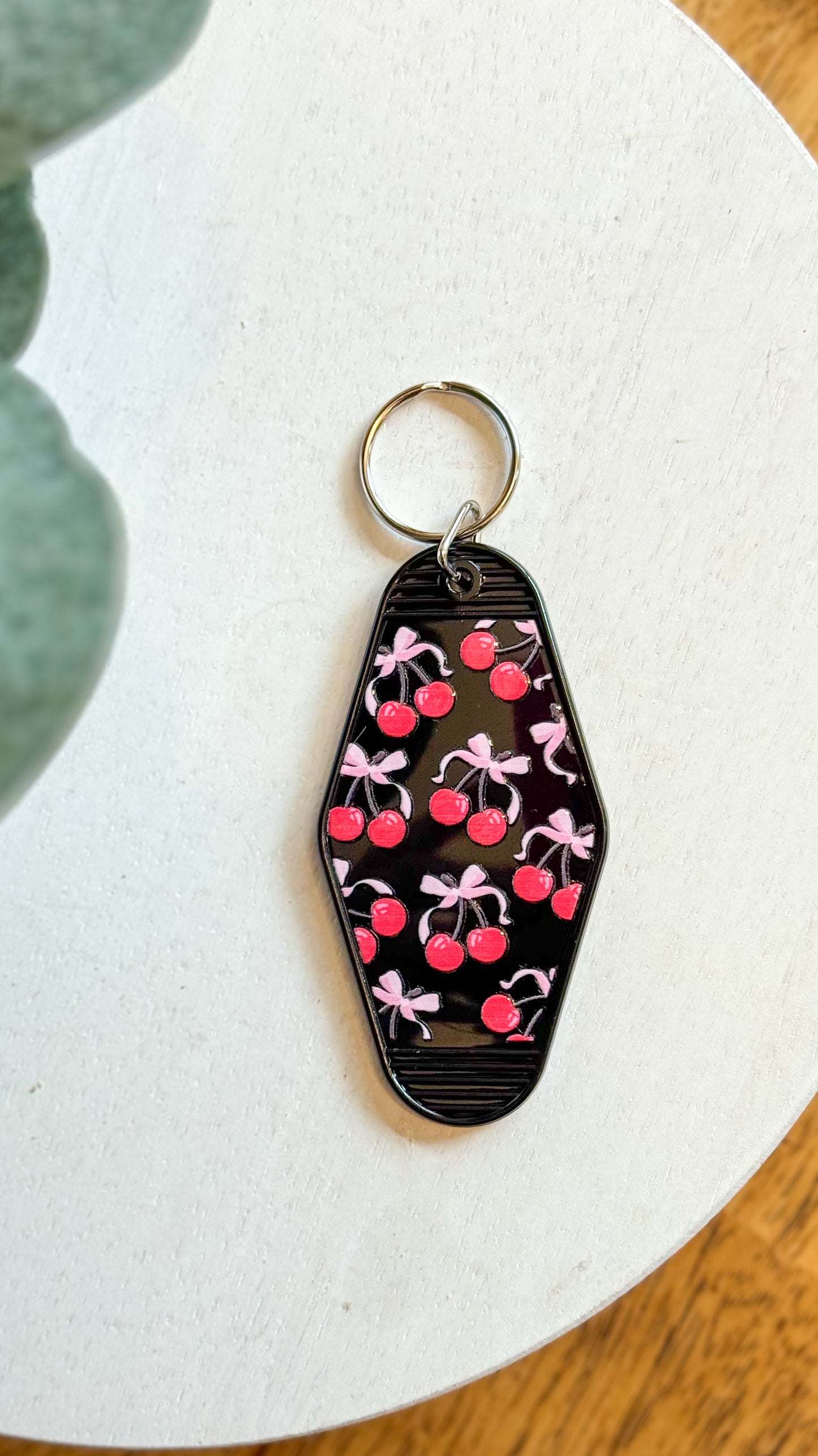 Cherries + Bows Keychain