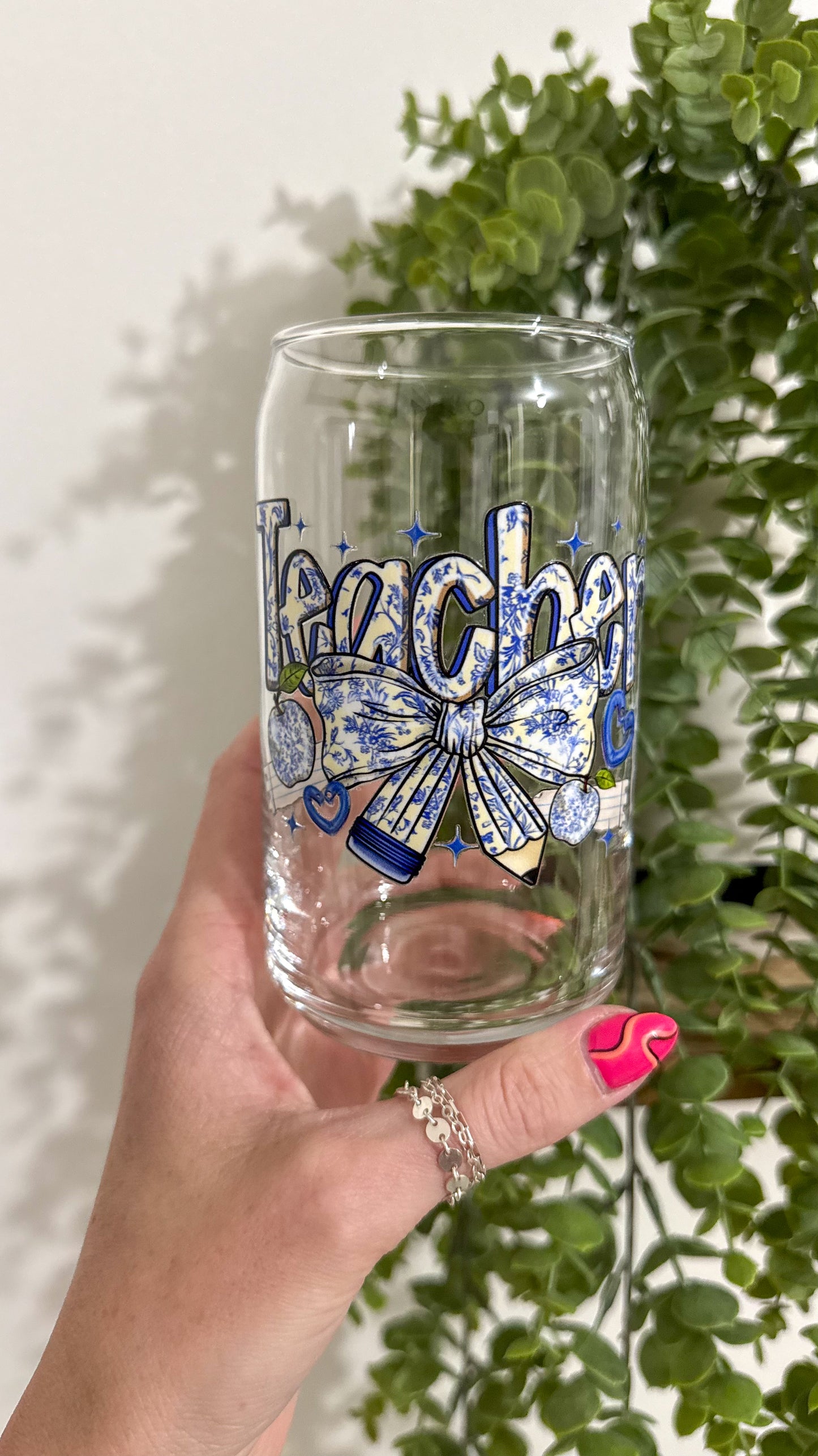 Teacher Blue Floral Cup