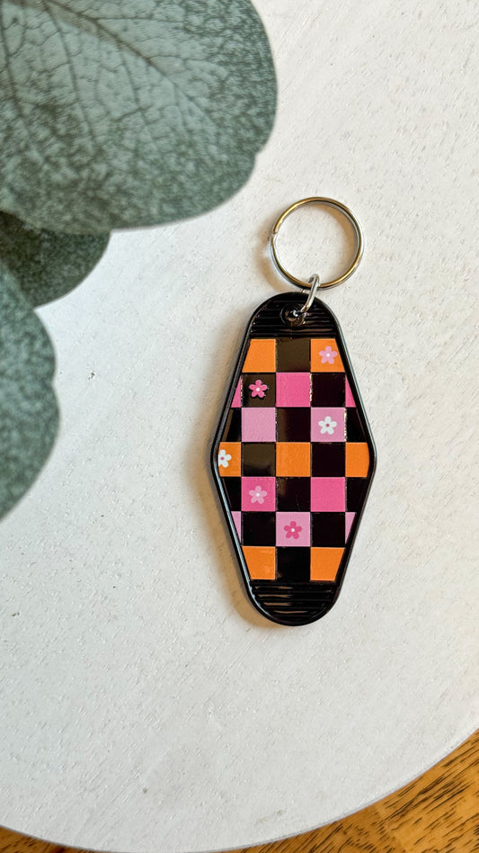 Bright Checkered Keychain