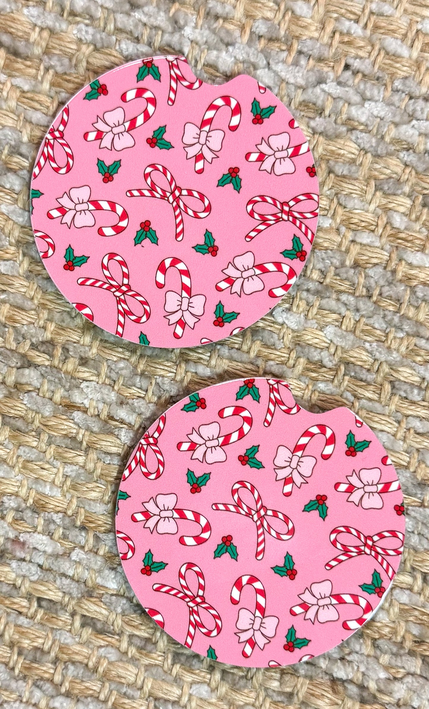 Pink Christmas Bows Coaster