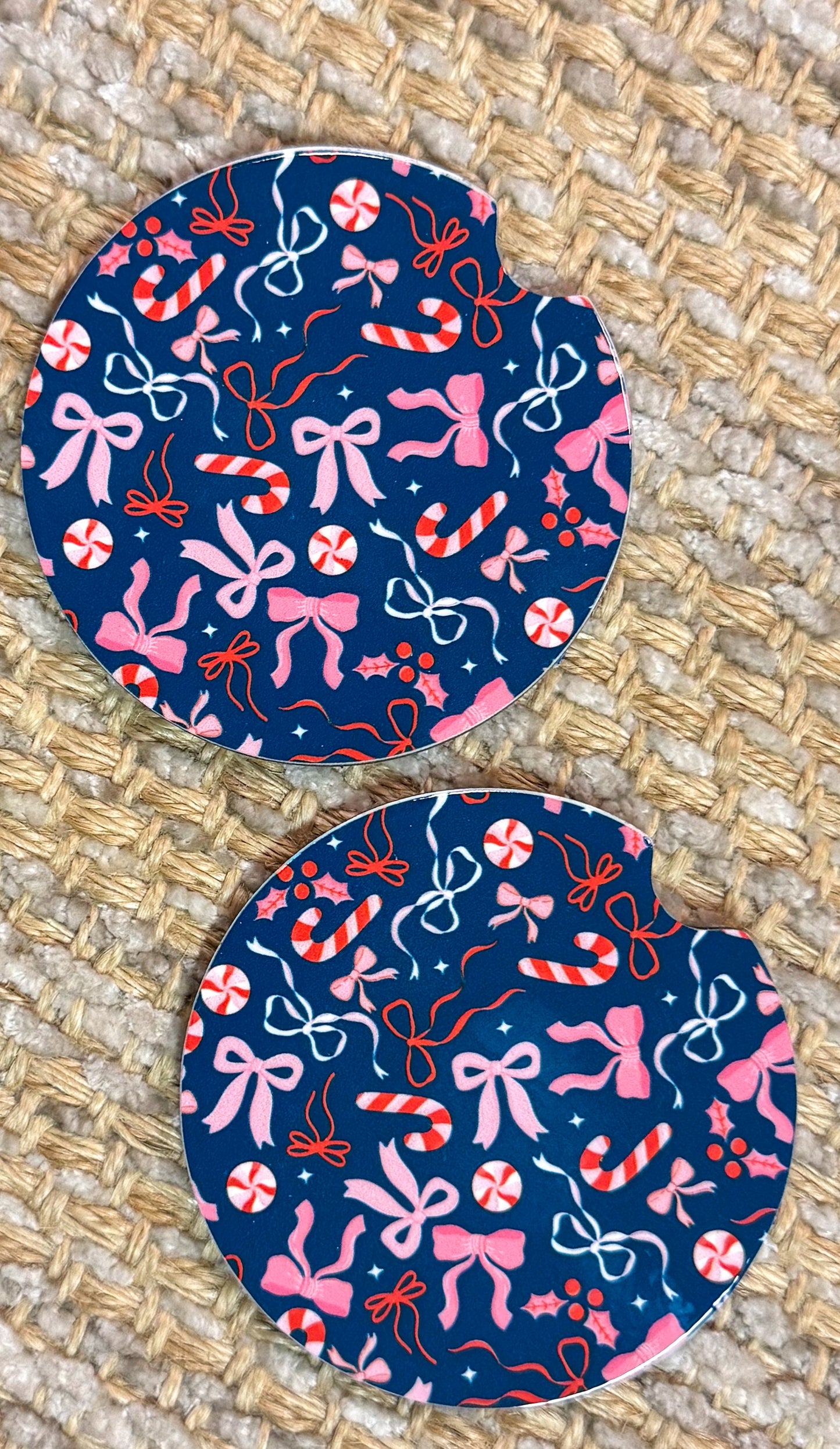 Blue Christmas Bows Coaster