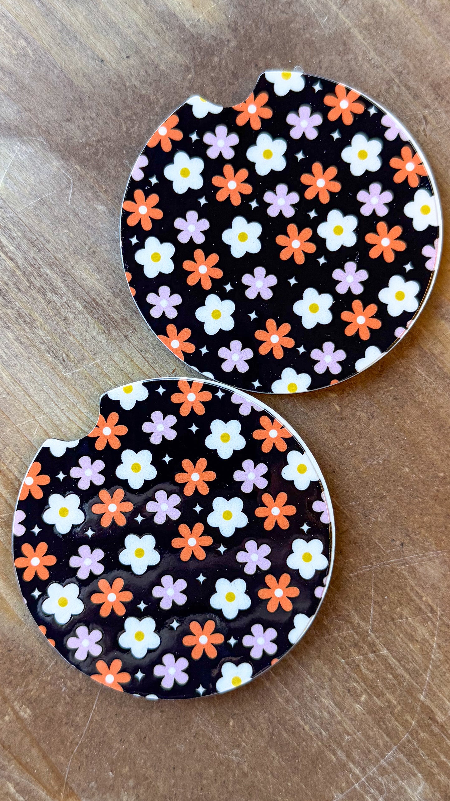 Black Floral Coaster