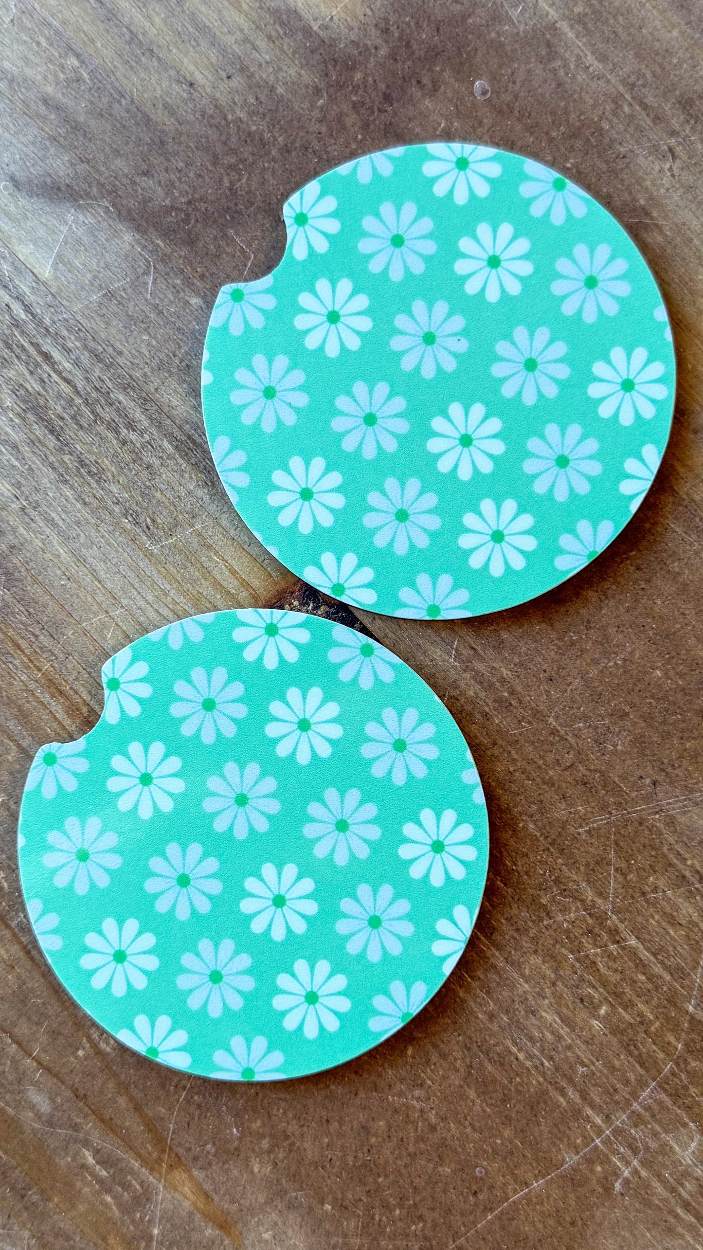 Teal Flowers Coaster