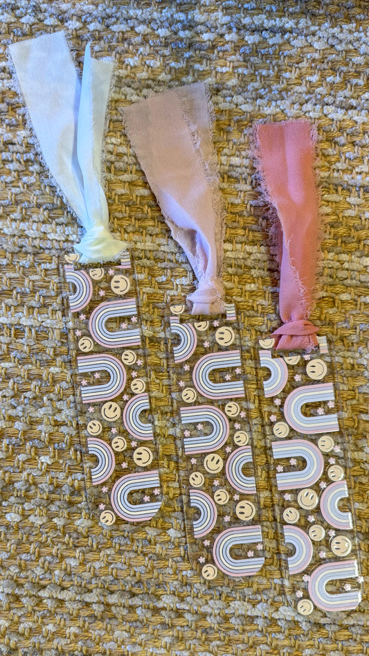 Rainbows + Smileys Bookmark