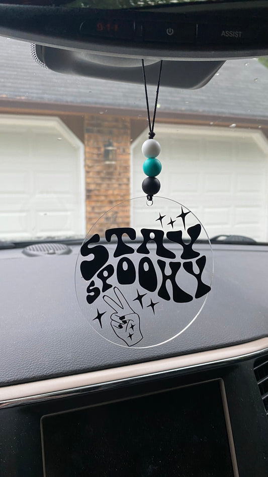 Groovy Stay Spooky Car Charm