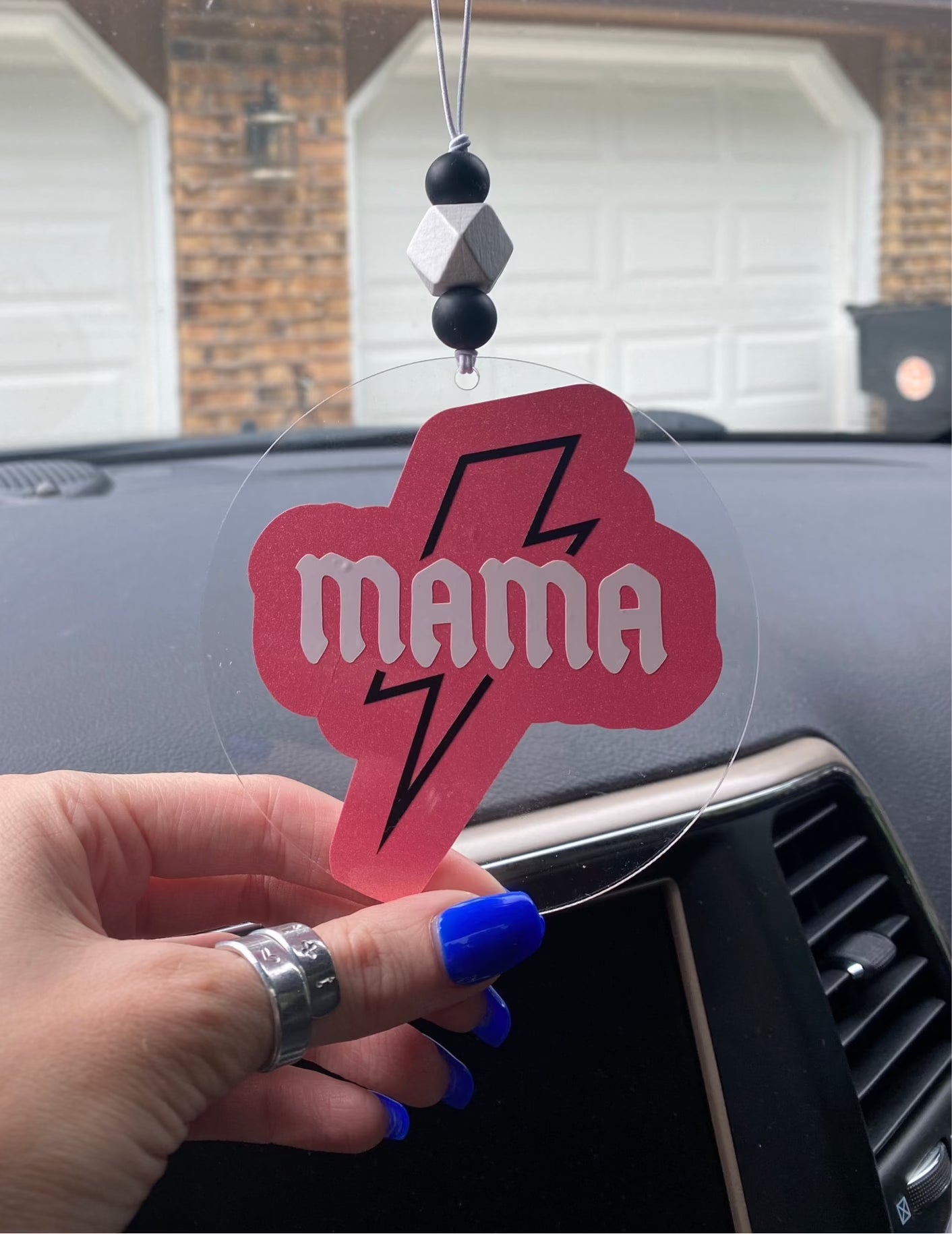 Mama Lightning Bolt Car Charm